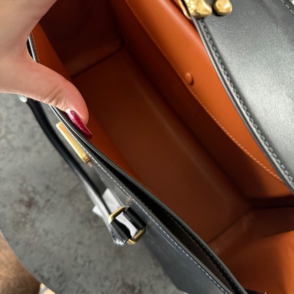 Coach Black Satchel with Gold Accents - Picture 9 of 16